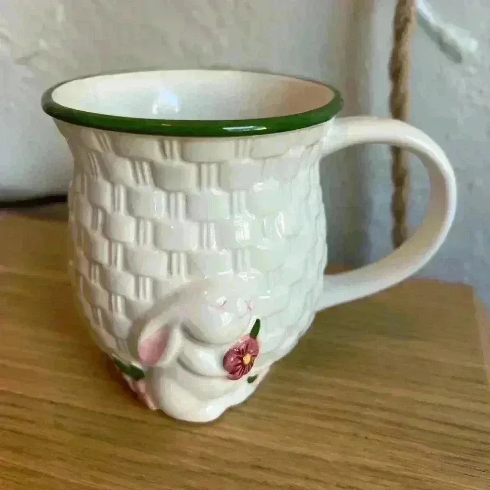Vintage Avon Easter Bunny Ceramic Milk Pitcher, Sugar Box & Candy Dish Set